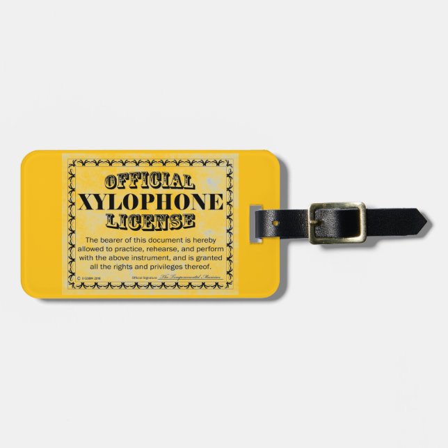 Etiqueta De Bagagem Licença Xylophone (Frente Horizontal)