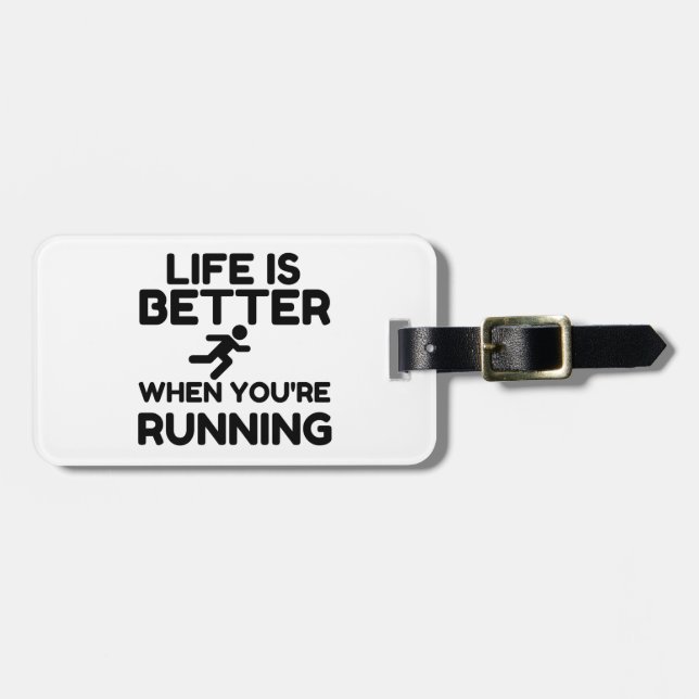 Etiqueta De Bagagem Life Is Better Running (Frente Horizontal)