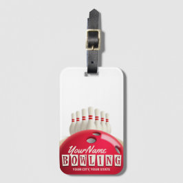 Etiqueta De Bagagem Liga Retroativa de Pinos de Bola de boliche Person