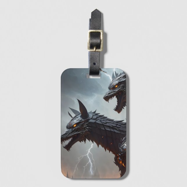 Etiqueta De Bagagem Lightning Cyborg Wolves (Frente Vertical)