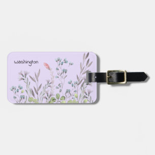 Etiqueta De Bagagem Lilac Wildflower com Nome