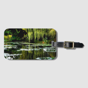 Etiqueta De Bagagem Lily Pond de Monet com Willows, Giverny, França