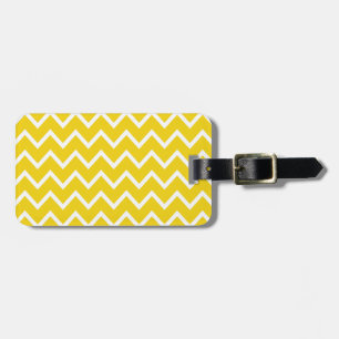 Etiqueta De Bagagem Limão - ziguezague amarelo Chevron