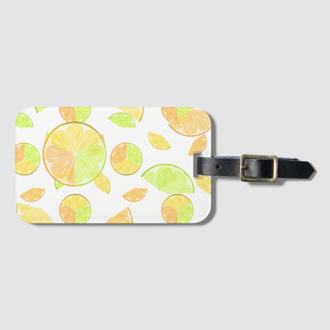 Etiqueta De Bagagem limões limão laranja fatias fruta citrinos (Frente Horizontal)