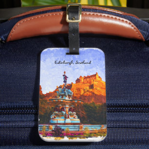 Etiqueta De Bagagem Linda Edimburgo Scotland Castle Watercolor