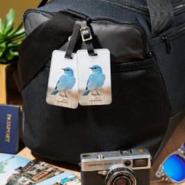 Etiqueta De Bagagem Linda Montanha Bluebird Songbird em Praia