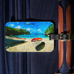 Etiqueta De Bagagem Linda paisagem das Ilhas Tropicais de Curacao