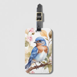 Etiqueta De Bagagem Linda pintura de aquarela Bluebird