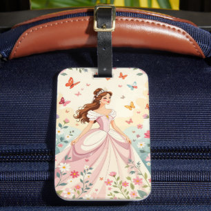 Etiqueta De Bagagem Linda princesa com borboletas