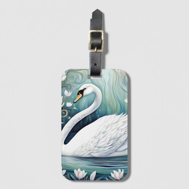 Etiqueta De Bagagem Linda Swan (Frente Vertical)
