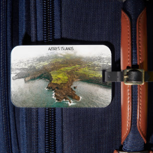 Etiqueta De Bagagem Linda visão costeira das Ilhas Açores