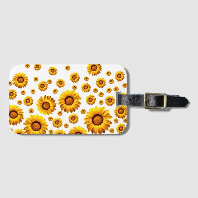 Etiqueta De Bagagem Lindas flores amarelas (Frente Horizontal)