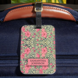 Etiqueta De Bagagem Lindo Floral Elegante Inspirado em William Morris 
