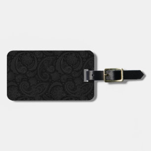 Etiqueta De Bagagem Lindo padrão paisley preto