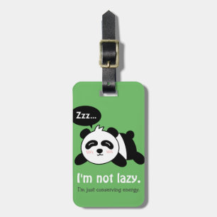 Etiqueta De Bagagem Lindo Panda Adormecido Não é Preguiçoso