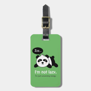 Etiqueta De Bagagem Lindo Panda Dormindo Não é Preguiçoso