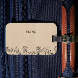 Etiqueta De Bagagem Line Art on Kraft Paper