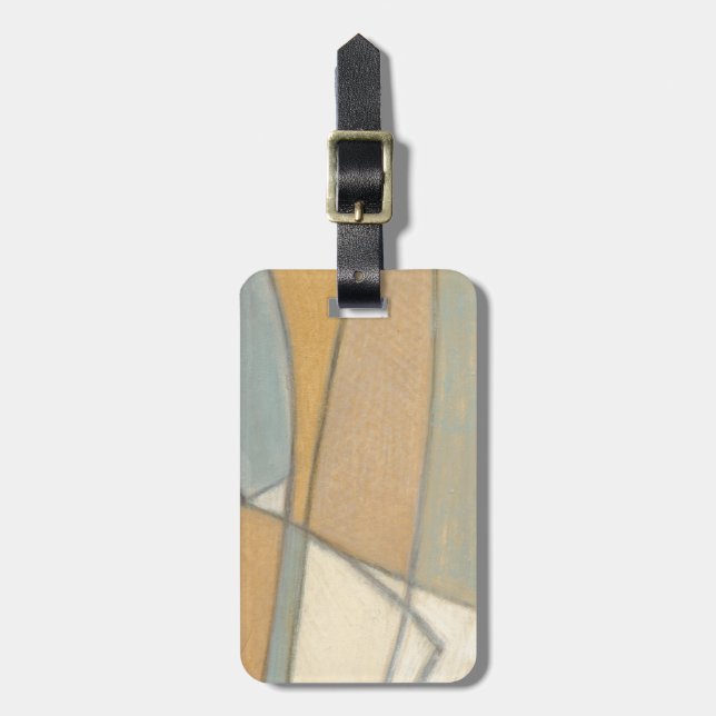 Etiqueta De Bagagem Linhas Curvas e Tonalidades de Terra Mudada (Frente Vertical)