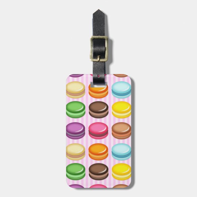 Etiqueta De Bagagem Linhas de Macarons (Frente Vertical)