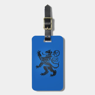 Etiqueta De Bagagem Lion Rampant Design, Intrate Blue e Black