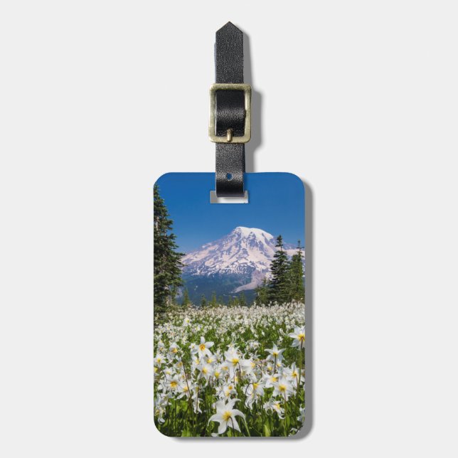 Etiqueta De Bagagem Lírios avalanche e Monte Rainier 2 (Frente Vertical)