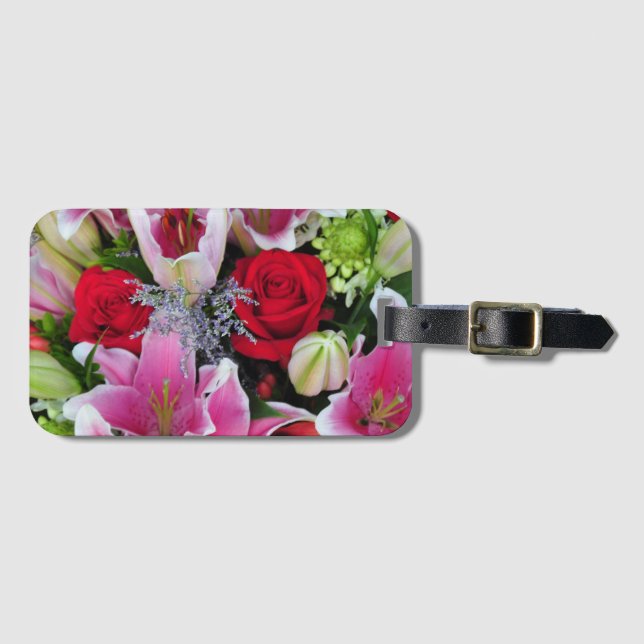 Etiqueta De Bagagem Lírios e rosas (Frente Horizontal)
