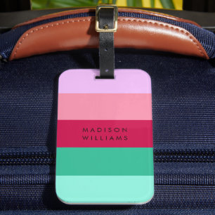 Etiqueta De Bagagem Listra Horizontal Colorblock Viva Magenta Primaver