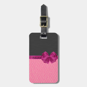 Etiqueta De Bagagem Listras Chic Moderno Femenino - Personalizado