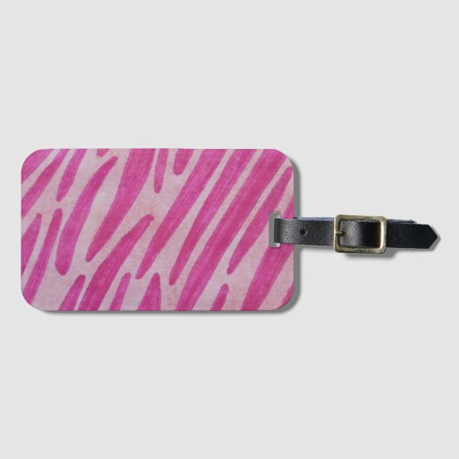 Etiqueta De Bagagem Listras de zebra rosa (Frente Horizontal)