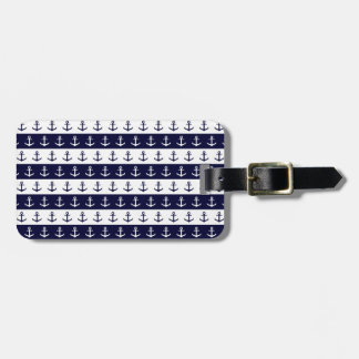 Etiqueta De Bagagem Listras e teste padrão náuticos da âncora