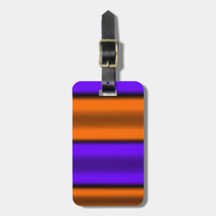 Etiqueta De Bagagem Listras Horizontais Laranja e Roxo