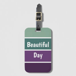 Etiqueta De Bagagem Listras Verdes E Roxas