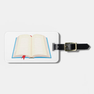 Etiqueta De Bagagem Livro Aberto com Marcador Vermelho