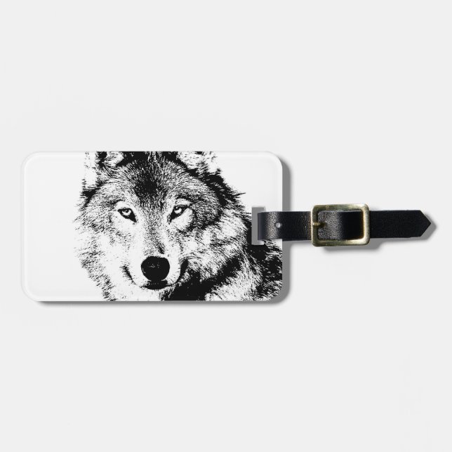 Etiqueta De Bagagem Lobo (Frente Horizontal)