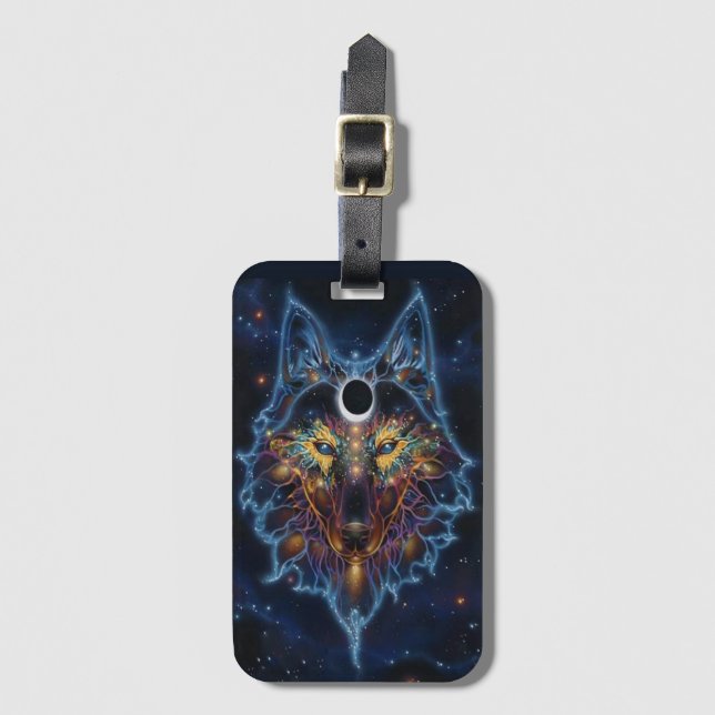 Etiqueta De Bagagem Lobo (Frente Vertical)