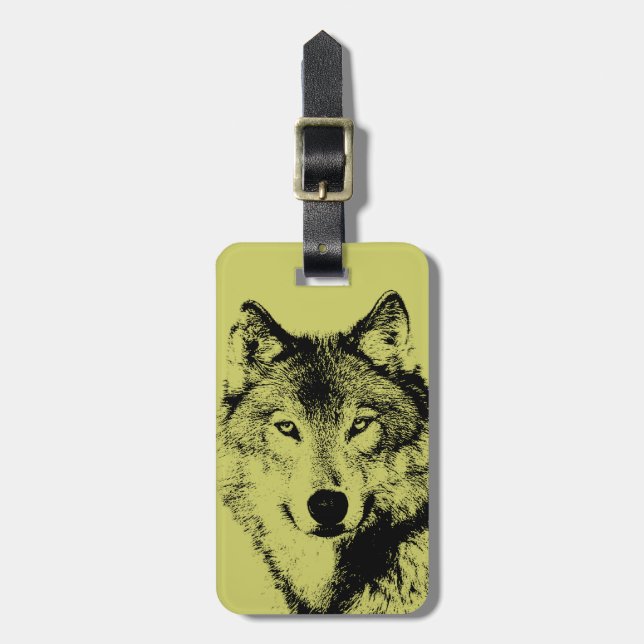 Etiqueta De Bagagem Lobo (Frente Vertical)