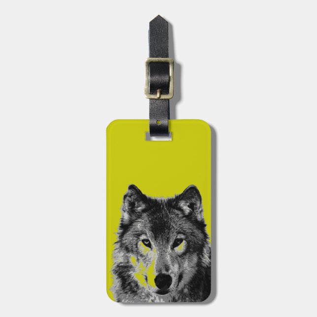 Etiqueta De Bagagem Lobo (Frente Vertical)