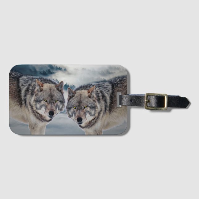 Etiqueta De Bagagem Lobos (Frente Horizontal)