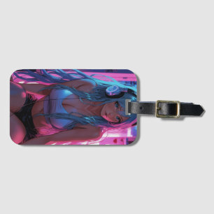 Etiqueta De Bagagem Lofi Gamer Girl Estética de animação de calha