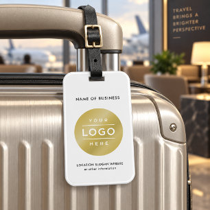 Etiqueta De Bagagem Logotipo Branco de Viagens Empresariais Marcado