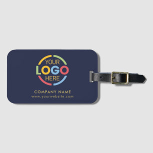Etiqueta De Bagagem Logotipo comercial azul da empresa do Marinho mode