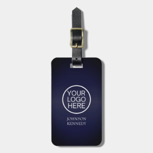 Etiqueta De Bagagem Logótipo comercial - Metálico Azul Elegante Person
