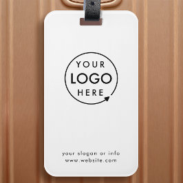 Etiqueta De Bagagem Logotipo comercial | Mínimo branco simples e limpo