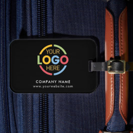 Etiqueta De Bagagem Logotipo comercial moderno da empresa negra