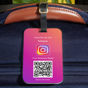 Etiqueta De Bagagem Logotipo do Instagram Profissional Siga-me o Códig