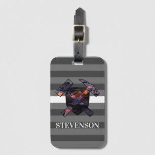 Etiqueta De Bagagem Logotipo do rock do vulcanologista e do fluxo de l