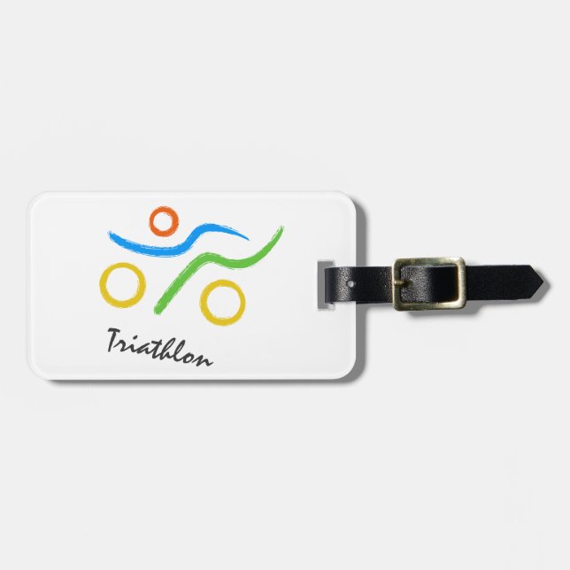 Etiqueta De Bagagem Logotipo do Triathlon (Frente Horizontal)