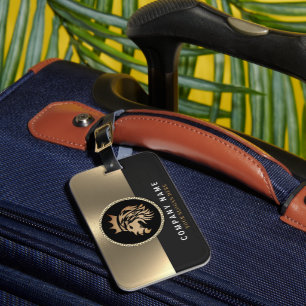 Etiqueta De Bagagem Logotipo Dourado Elegante profissional