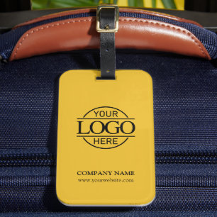 Etiqueta De Bagagem Logotipo Elegante Amarelo Viagem de Negócios do Fu