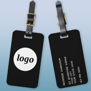 Etiqueta De Bagagem Logotipo Minimalista Empresa Negra